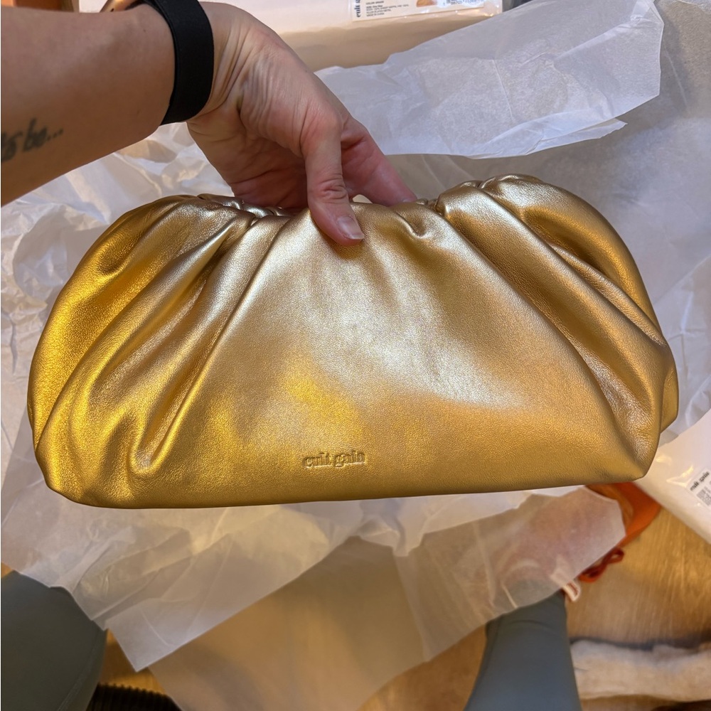 NWT Cult Gaia Dulce Shoulder Bag Gold - Picture 6 of 6